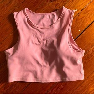Light Pink Athletic Crop Top with Built in Bra size MEDIUM